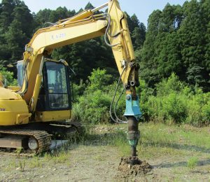 杭状木製ハイブリッド地盤改良工
