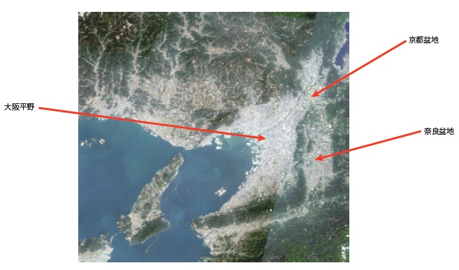 【図− 1 関西地方】 出典:国土地理院の電子国土Web を元に作成