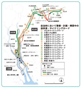 図-16 サイクリングロードの整備状況図