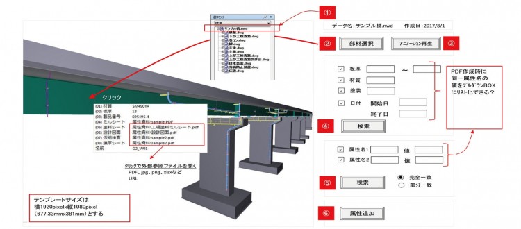 図-10 モデルに組み込んだ品質・出来形の属性情報画面