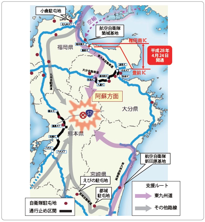 【図− 3 阿蘇方面への支援ルート】