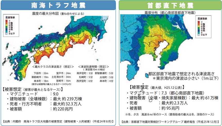 南海トラフ地震・首都直下地震(被害想定)