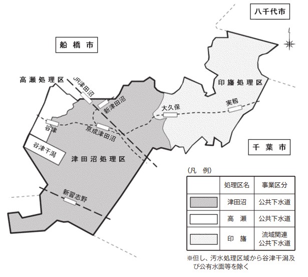 習志野市下水道計画概略図