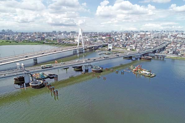 河川部の施工状況