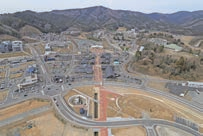 女川駅周辺の街並み(宮城県女川町)