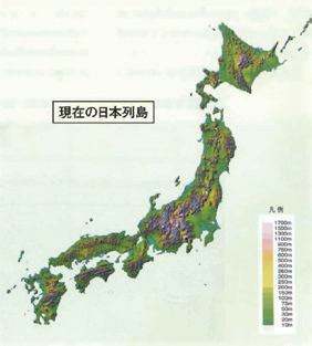 日本列島陰影段彩図