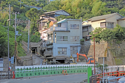 多数の犠牲者を出した静岡県熱海市の土石流災害の被災箇所