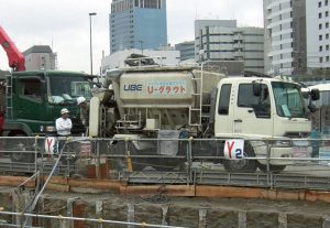 U-グラウト　スラリー供給システム施工現場
