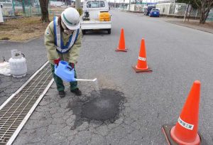 αミックスの施工の様子