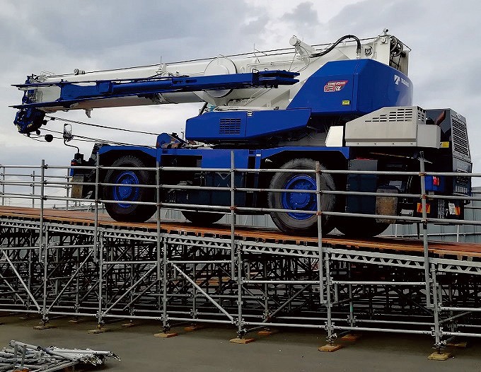 仮設道路・斜路の構築工法　PC構台仮設斜路工法