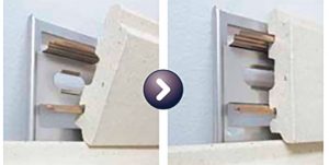 「クリップロックオン工法」レールクリップでタイルロック