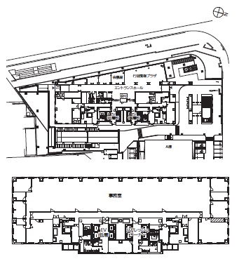 【図-3 1階および基準階平面図】