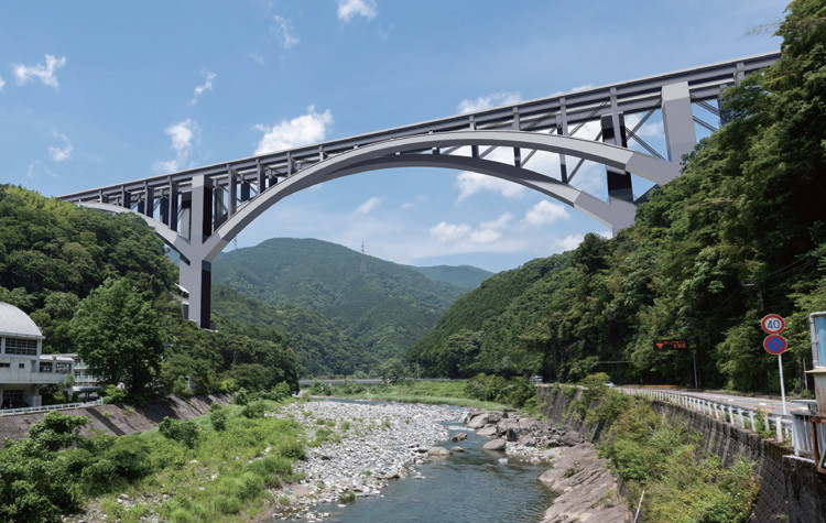 【図－ 1　河内川橋（仮称）　完成予想図】