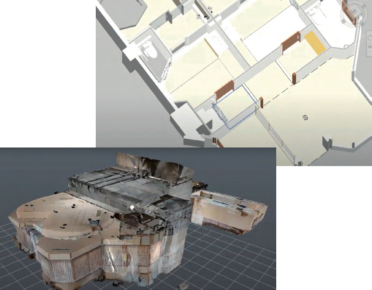 図-3 Matterportの点群データと画像を元にデータ化