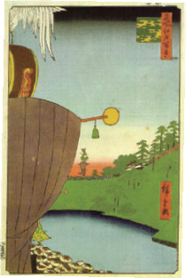 【図－ 1　糀町一丁目山王祭ねり込（広重）】