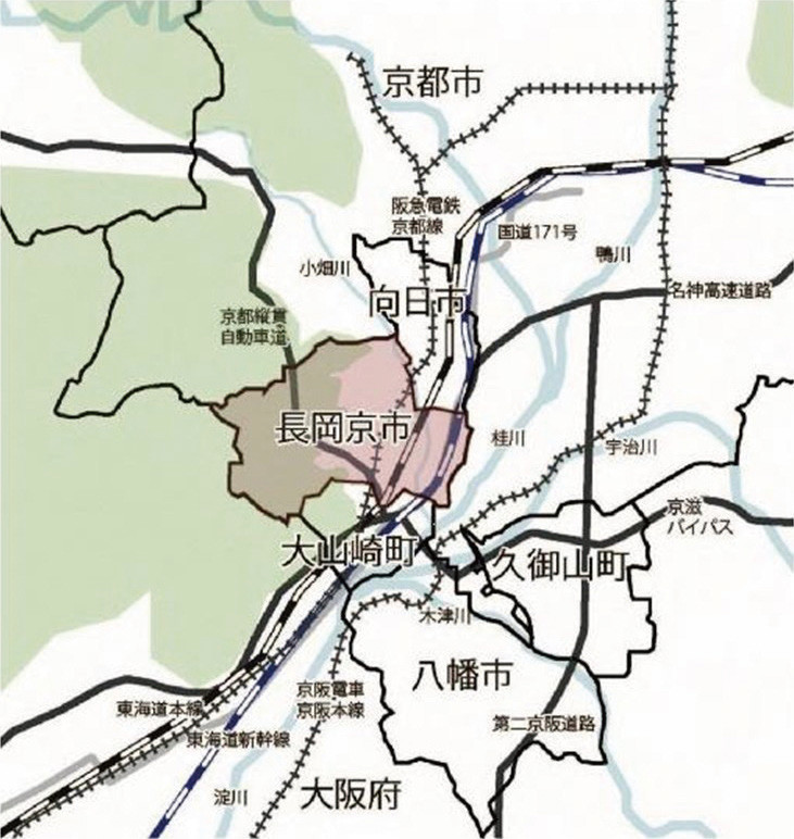 図－1　長岡京市の位置