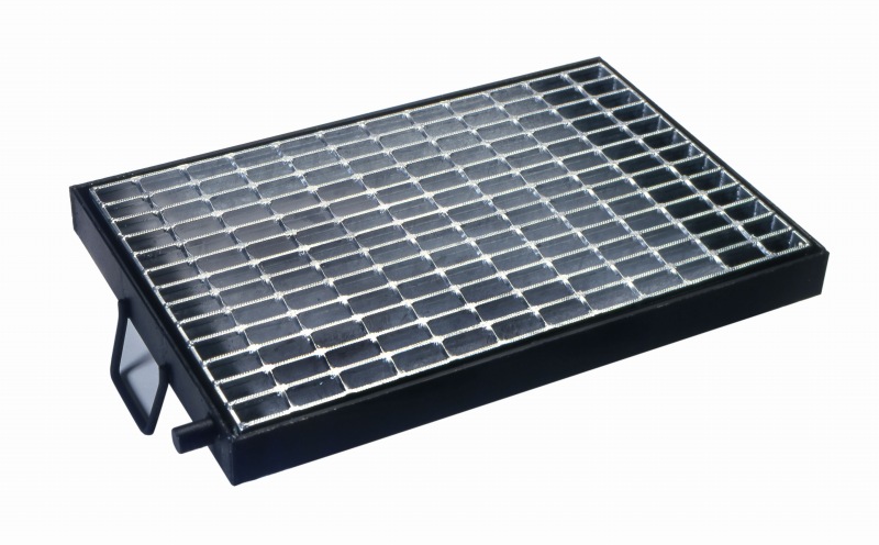 鋼製グレーチング ノンスリップタイプ ますぶた 110°開閉式