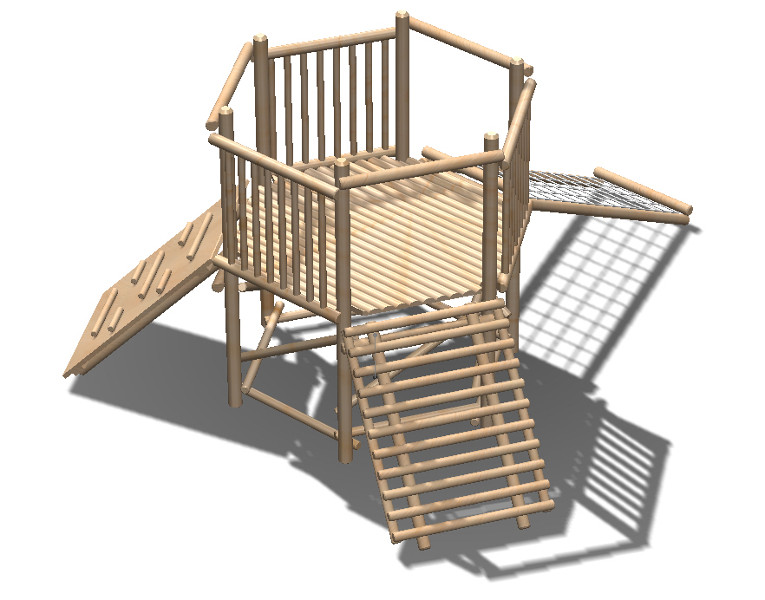 木製遊具 そうぞう 六角タワー