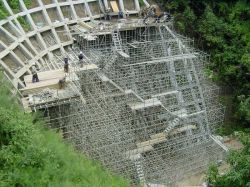 法面作業構台マルチアングル工法の詳細