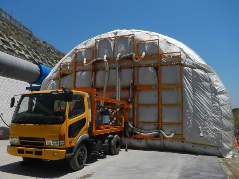 移動式発破防護バルーン