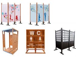 仮設トイレ前囲いの詳細