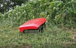 傾斜地に強いラジコン式電動草刈機(クローラタイプ)の詳細